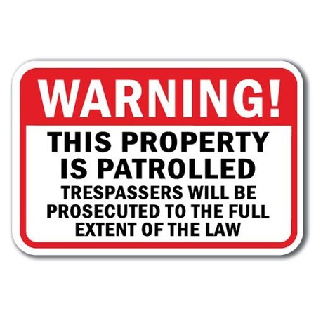 Safety Sign 12 in Height Aluminum Security  Warning Thi